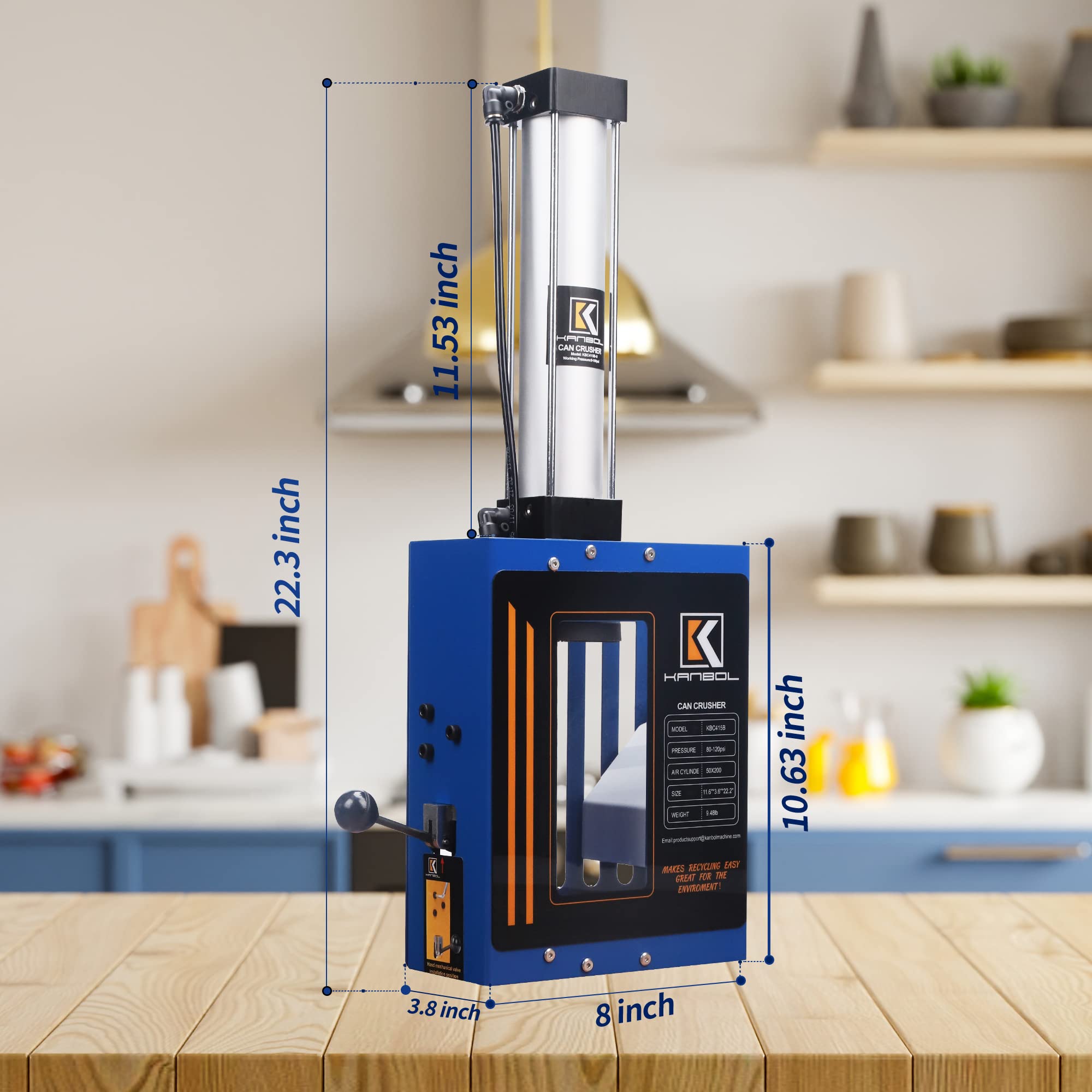 Amazon.com: KANBOL Blue Pneumatic Can Crusher with Automatic